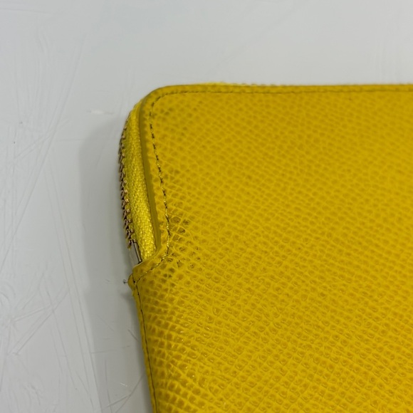 Coach Bright Yellow Pebble Leather Wristlet - Picture 9 of 15